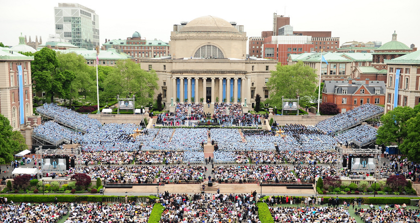 Aerial view of commencement